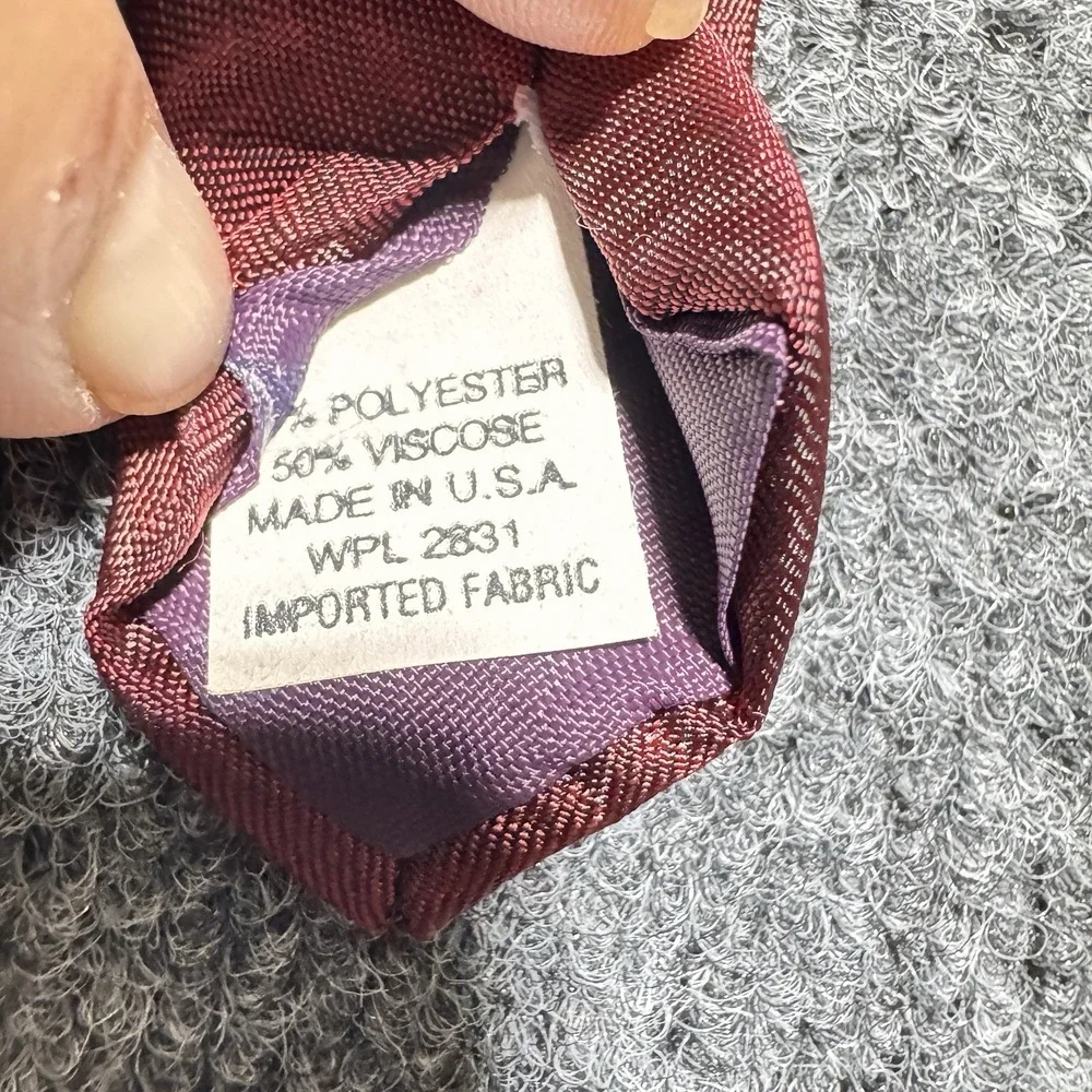Bugle Boy Vintage Necktie Set Mens OS Purple‎ Red Abstract Crest Retro Academia